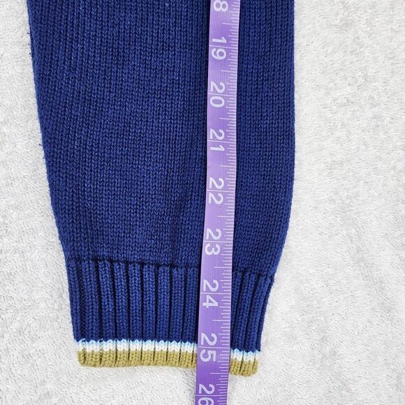 Calvin Klein Jeans Vintage Full Zip Front Royal Blue Fair Isle Knit Sweater - Picture 12 of 12